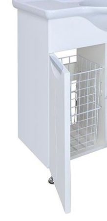 Тумба под раковину Bellezza Глория 75 4639512120010 с бельевой корзиной Белая