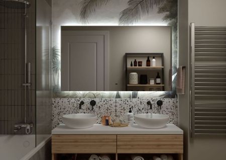 Зеркало с подсветкой "Perugia 1400x800" AM-Per-1400-800-DS-F, артикул AM-Per-1400-800-DS-F