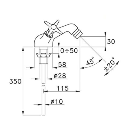 Stella Italica Смеситель для биде на 1 отверстие 3602, цвет: хром, артикул IT 00203 CR00