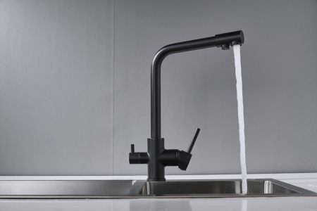 Смеситель для кухни с подключением фильтра Maretti Project Black PB31RZF12, черный, артикул PB31RZF12