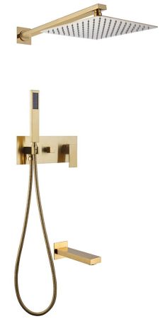 Душевая система ABBER Daheim AF8217G скрытого монтажа с изливом, золото матовое, артикул AF8217G