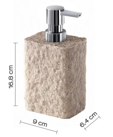 Gedy Aries, настольный дозатор с пластиковой помпой, цвет хром - бежевый, артикул AR80(03)