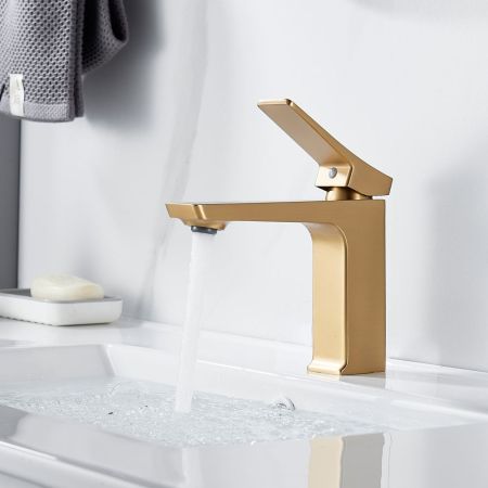 Смеситель для раковины Shevanik S4401G, золотой сатин, артикул S4401G