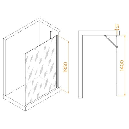 Душевая перегородка RGW WA-110B (Прозрачное, 1400), артикул 351011014-14