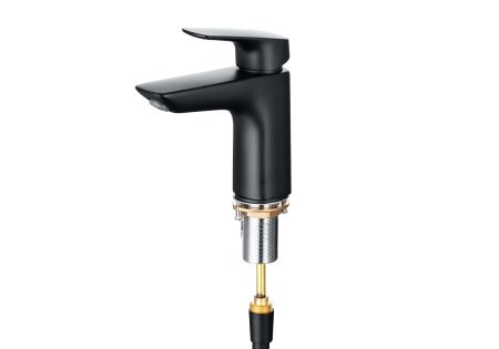 Смеситель для раковины 97 с гигиеническим ручным душем AQUATEK, матовый черный AQ1012MB ВЕГА, артикул AQ1012MB