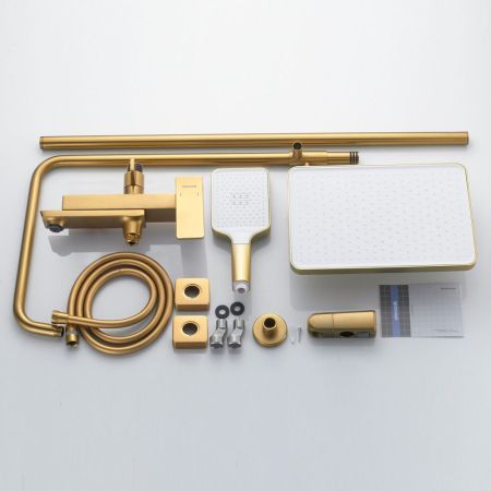 Душевая система Shevanik S4436G, золотой сатин