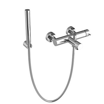 Oioli Micro, однорычажный смеситель для ванны (излив 17.4 см), с набором для душа, цвет хром