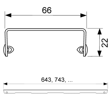 Решетка "royal", 700 мм, нерж. сталь, матовая, артикул 600741