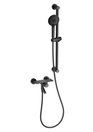 Смеситель для ванны с душевым гарнитуром WONZON & WOGHAND CLICK, Темный графит (WW- FE05L222-BGG)