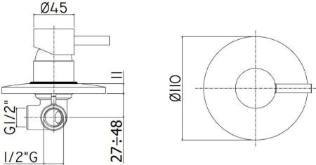 Смеситель для душа Paffoni Light LIG011CR (с внутренней частью), артикул LIG011CR