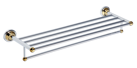 Полка с полотенцедержателем Retro 665x120x225мм, золото/хром, артикул 144202098
