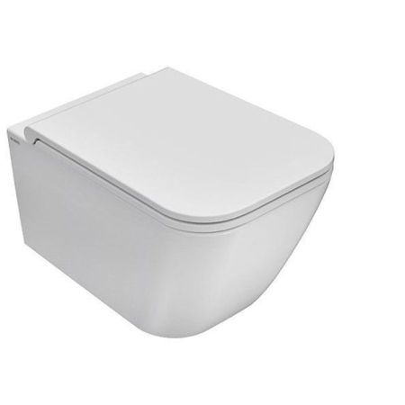 GLOBO Genesis Унитаз подвесной безободковый 50х36х33 см, с креплением, цвет: белый, артикул GNS03.BI