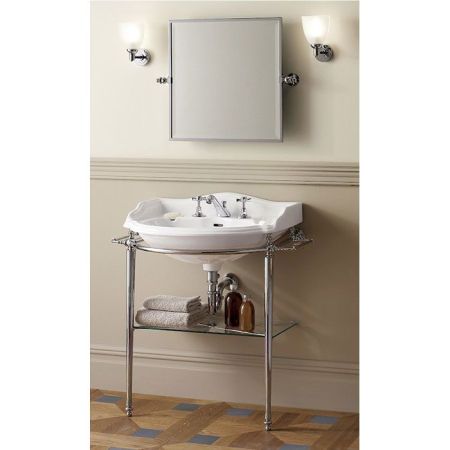 Devon Boston Консоль (81х88х50)с полотенцедержателями и стеклянной полочкой под раковину oxford, хром, артикул DEBOSTONCR