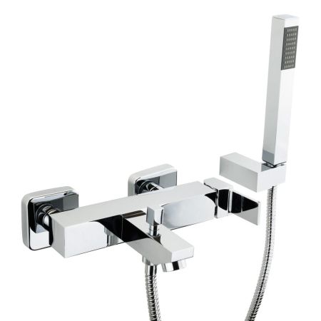 KVANT Смеситель для ванны моноком. внешний, с душем (ручка управления сбоку), хром, артикул 18772