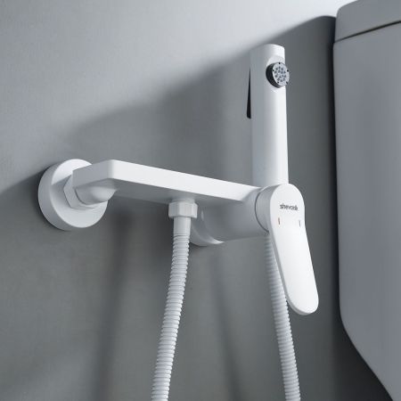 Гигиенический душ со смесителем Shevanik S4305C-1, белый
