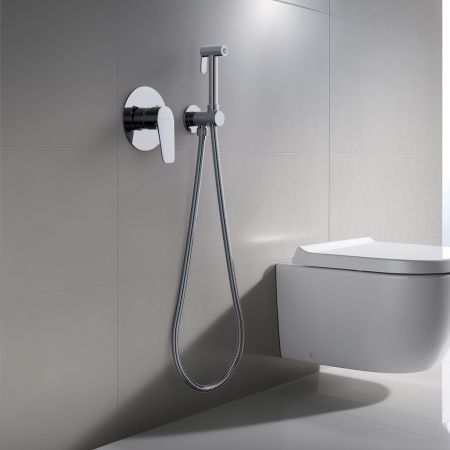 Набор с гигиеническим душем (смеситель + гигиеническая лейка + шланг + шланговое подсоединение с держателем) AQUATEK AQ1119CR БЕТТА, артикул AQ1119CR