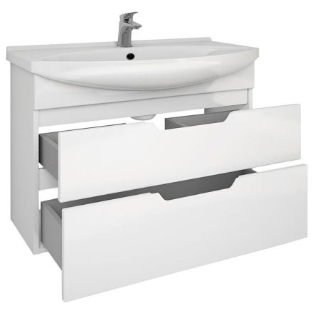 Тумба с раковиной подвесная/напольная Dreja Laguna Plus 105 см, белый, артикул 99-0108-com