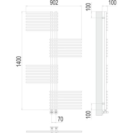 Полотенцесушитель водяной Terminus Европа П28 70х140, артикул 4670078530639