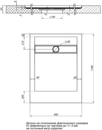 Душевой поддон Aquanet Delight 120х90 серый, артикул 00260111