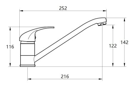 Смеситель Drop для кухни, излив 243 мм, артикул: DP05