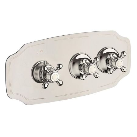 Carimali COLONIAL  Внешняя часть горизонтальная термостатического смесителя на 2 потребителя. Colonial пластина and ручки. хром, артикул 21024EST/O-CR