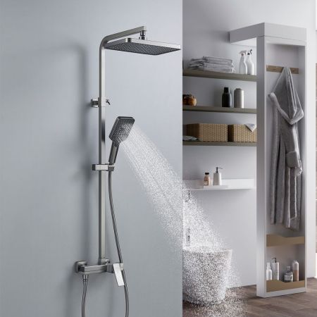 Душевая система Shevanik S4636T, оружейная сталь, артикул S4636T