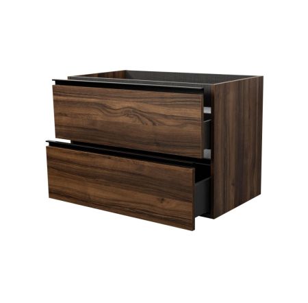 Visobath Granada, тумба 80 см, 2 ящика c черными ручками, цвет орех (Valenti), артикул 76579/87602