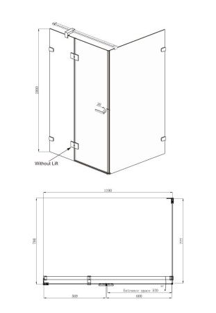 Душевой уголок Ambassador Abner 10011104L-PR1, прямоугольный, линейный трап, 120х90