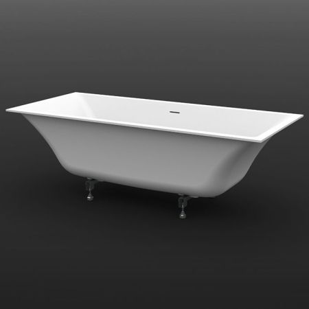 KNIEF Shape Ванна встраиваемая, 180x80xH60cм, с щелевым сливом-переливо click-clack, белая матов(с комплектом ножек) ЦЕНА на 2 ванны из прихода), артикул 0600-750-01