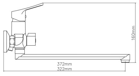 Смеситель Limassol для ванны, излив 350мм, с акс., артикул: LL31