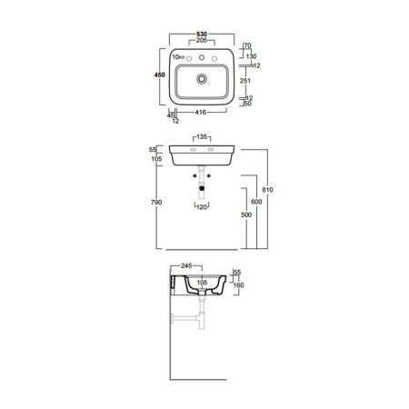 SIMAS Evolution Раковина 53х45см с 1 отв. под смеситель, цвет черный
