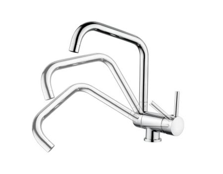 AQG TILE, смеситель для кухни с закругленным поворотным опускающимся  изливом, цвет хром, артикул 05TILE550CR