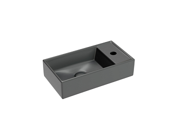 Умывальник подвесной прямоугольный (чаша слева, отверстие под смеситель справа) цвет темный антрацит матовый Элемент (Element) 407x217x100