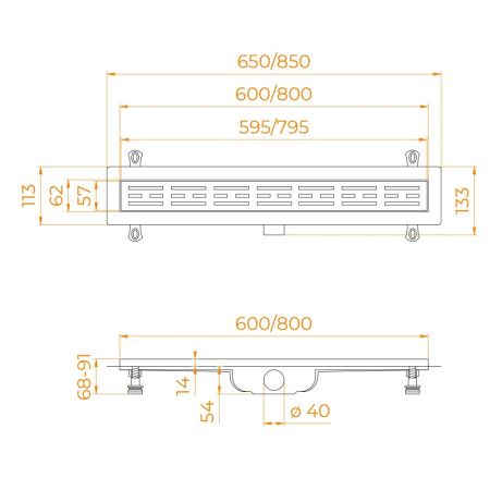 Душевой лоток Drain Leo-10 (800), артикул 60211080-01