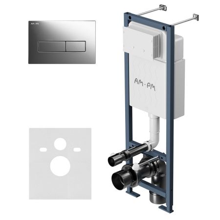 I012711.0351 ErgoFit инсталляция для подвес унитаза с клавишей ErgoFit M пластик, хром глянц