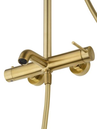 Душевая система WONZON & WOGHAND STICK, Брашированное золото (WW-88739017-BG), артикул WW-88739017-BG