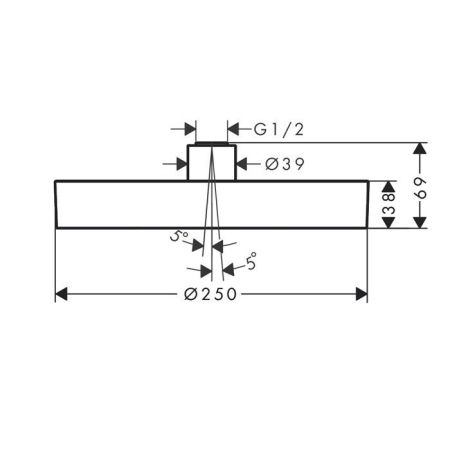HG Rainfinity Верхний душ 250 1jet, полированное золото, артикул 26228990