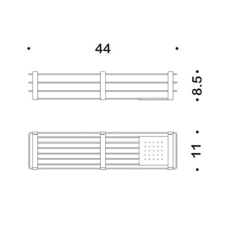 Colombo Angolari Полка 44 см, цвет: PVD нержавеющая сталь, артикул B9633.HPS1