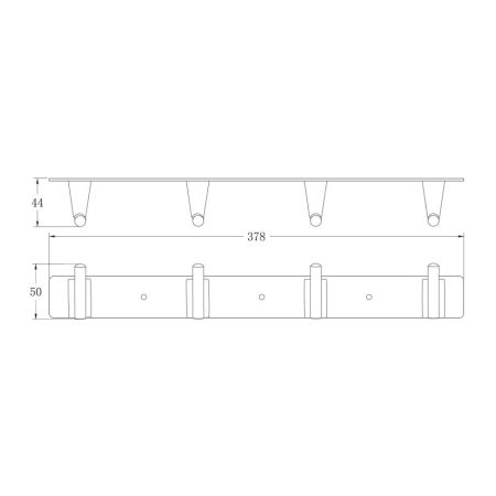 Планка с крючками BELZ B91215-4, оружейная сталь