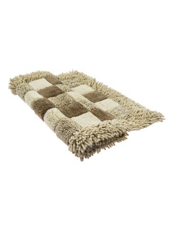 Коврик для ванной "Шахматы" одинарный, натуральный хлопок 60*100cm