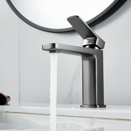 Смеситель для раковины Raffine F0199T, оружейная сталь