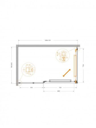 LUX-AH-FS-11-100/90-C-CR Душевой уголок, артикул LUX-AH-FS-11-100/90-C-CR