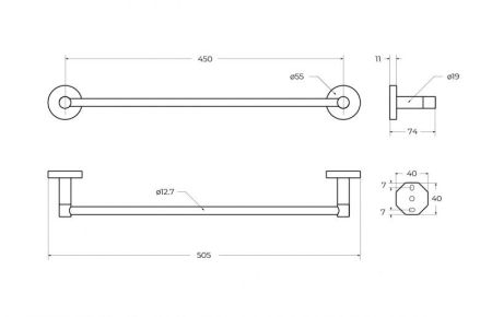 RELAX-TH-50-BORO Полотенцедержатель 50,5 см, исполнение брашированное золото, артикул RELAX-TH-50-BORO