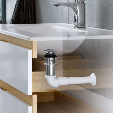 Сифон для умывальника и биде EXCELLENT с трубой (белый)