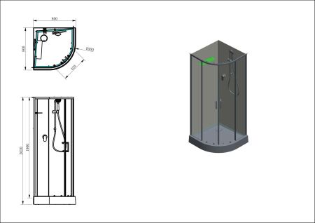 Душевая кабина Aquanet Passion EVO R Black 80x80, артикул 00281984