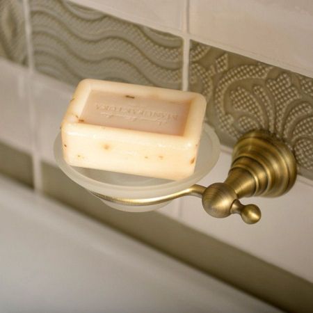 Мыльница DIAMOND стеклянная, настенная, бронза, Sapho, артикул 1318-02