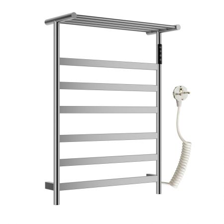 Полотенцесушитель электрический с полкой WONZON & WOGHAND, Брашированный никель (WW-A403-BR), артикул WW-A403-BR