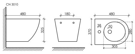 Подвесное биде CN3010, артикул CN3010