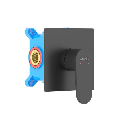 Смеситель для душа (внешняя и скрытая часть) AQUATEK, матовый черный AQ1266MB ОБЕРОН, артикул AQ1266MB