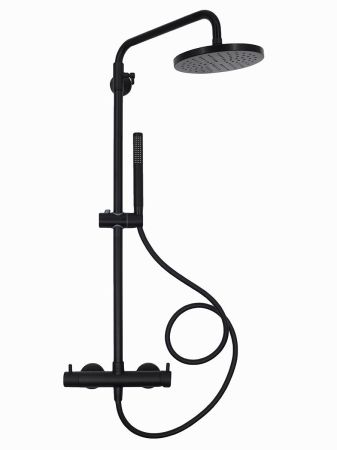 AQM 8001MB Душевая система для душа со смесителем, Матовый Чёрный, артикул AQM8001MB